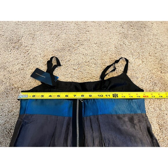 BCBG MAXAZRIA Color block Metallic Pleated Sleeveless Dress Pockets Size 6 NWT - Picture 11 of 12